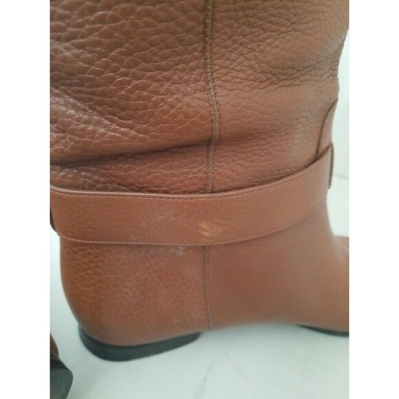 GUCCI Leather Riding Boots Side buckle Brown Sz 37.5 US 6.5 SEE PICTURES USED - Picture 8 of 12